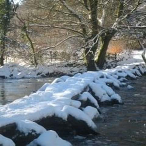 Tarr Steps in the snow
